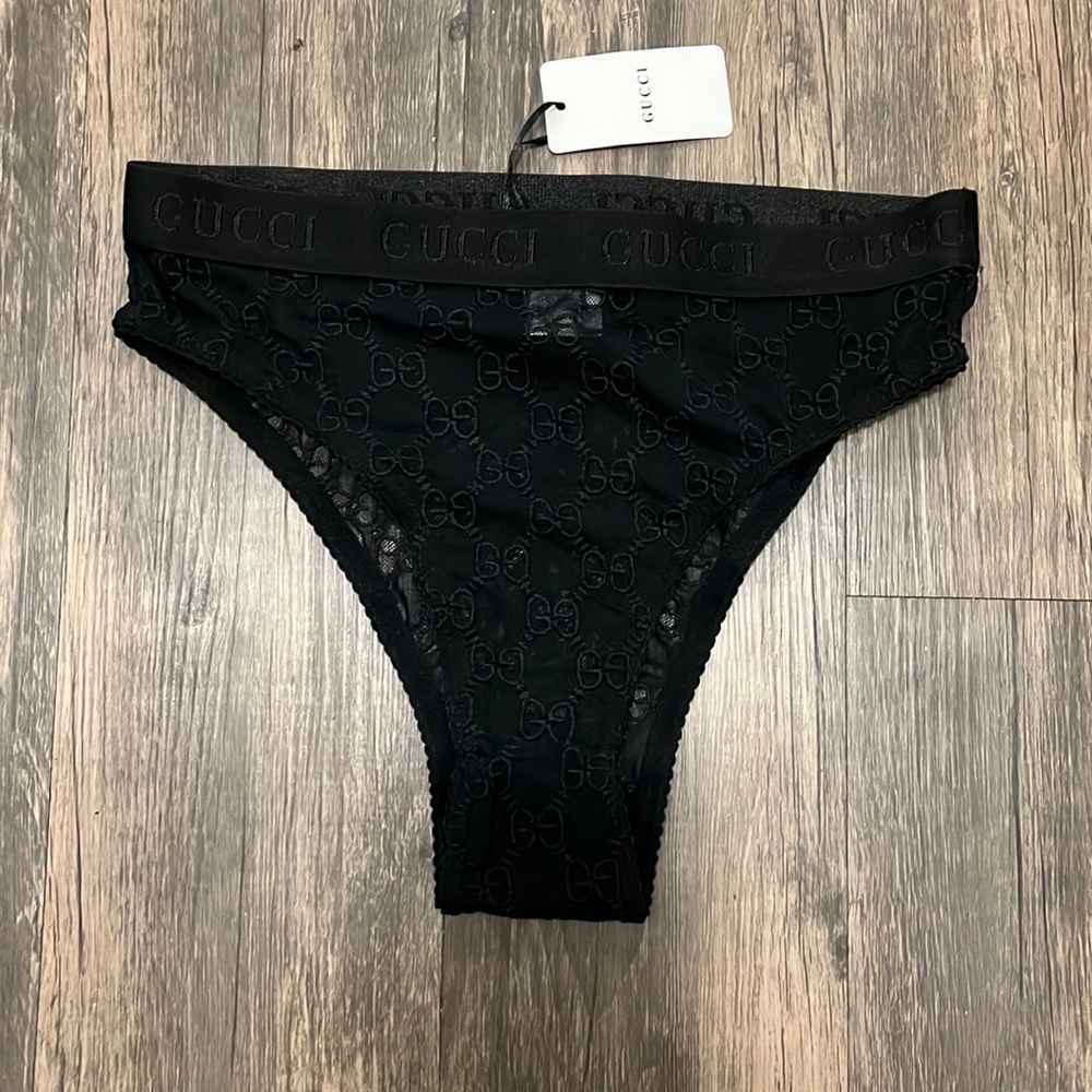 NWT Authentic Gucci black sheer underwear